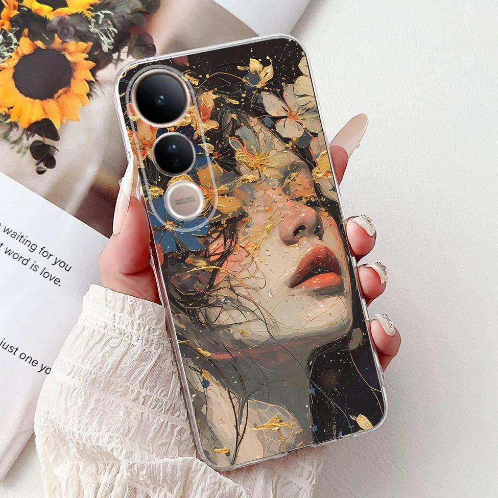 For Vivo V50 Lite 5G Case Cover Cute Cat Luxury Fashion Flowers Funny Cool Painted Back Cover For Vivo V50Lite 5G Phone Case