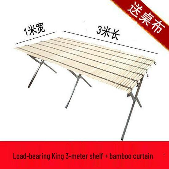 Foldable Night Market Shelf with Thick Bamboo Mat