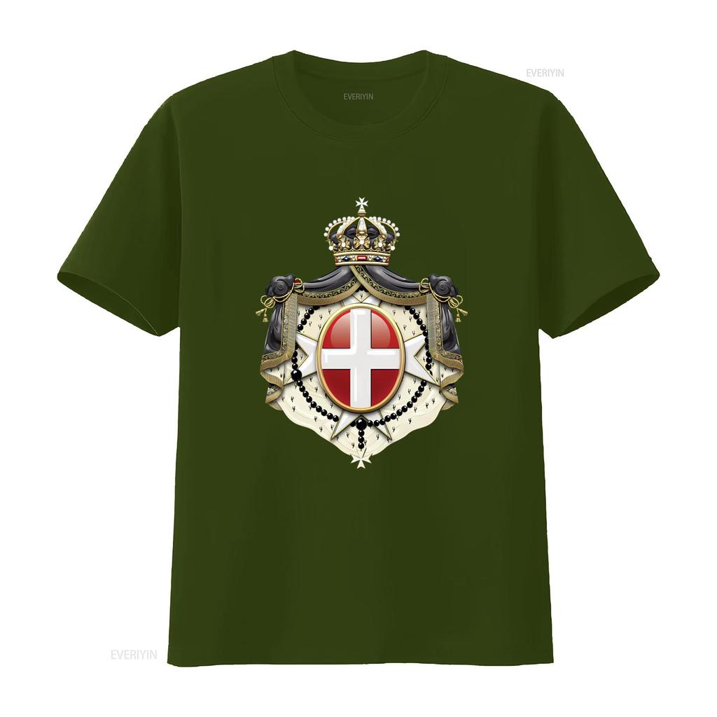Sovereign Military Order of Malta Coat Arms over Black Velvet T Shirt Premium Quality Unique Design Perfect for History Soft