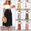 European & American Women's Bohemian A-Line Pleated High Waist Skirt