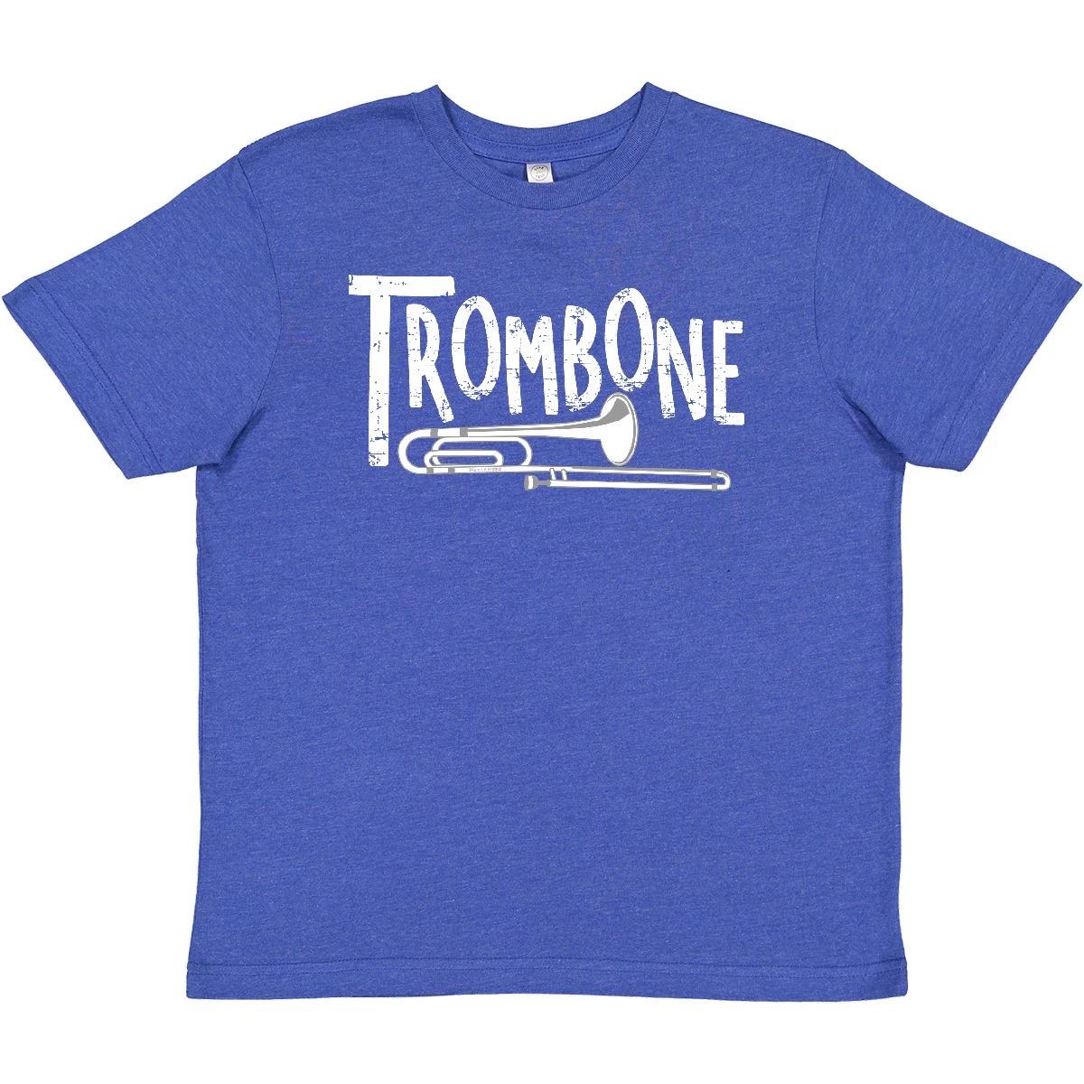 Inktastic Trombone Rough White Text Youth T-Shirt Horn Instrut Barthol Jazz 150