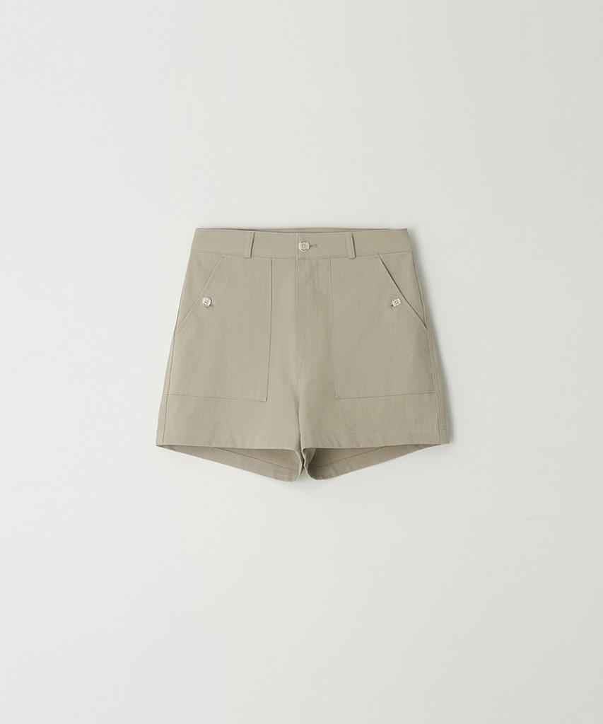 Button Pocket Button Shorts (Khaki)