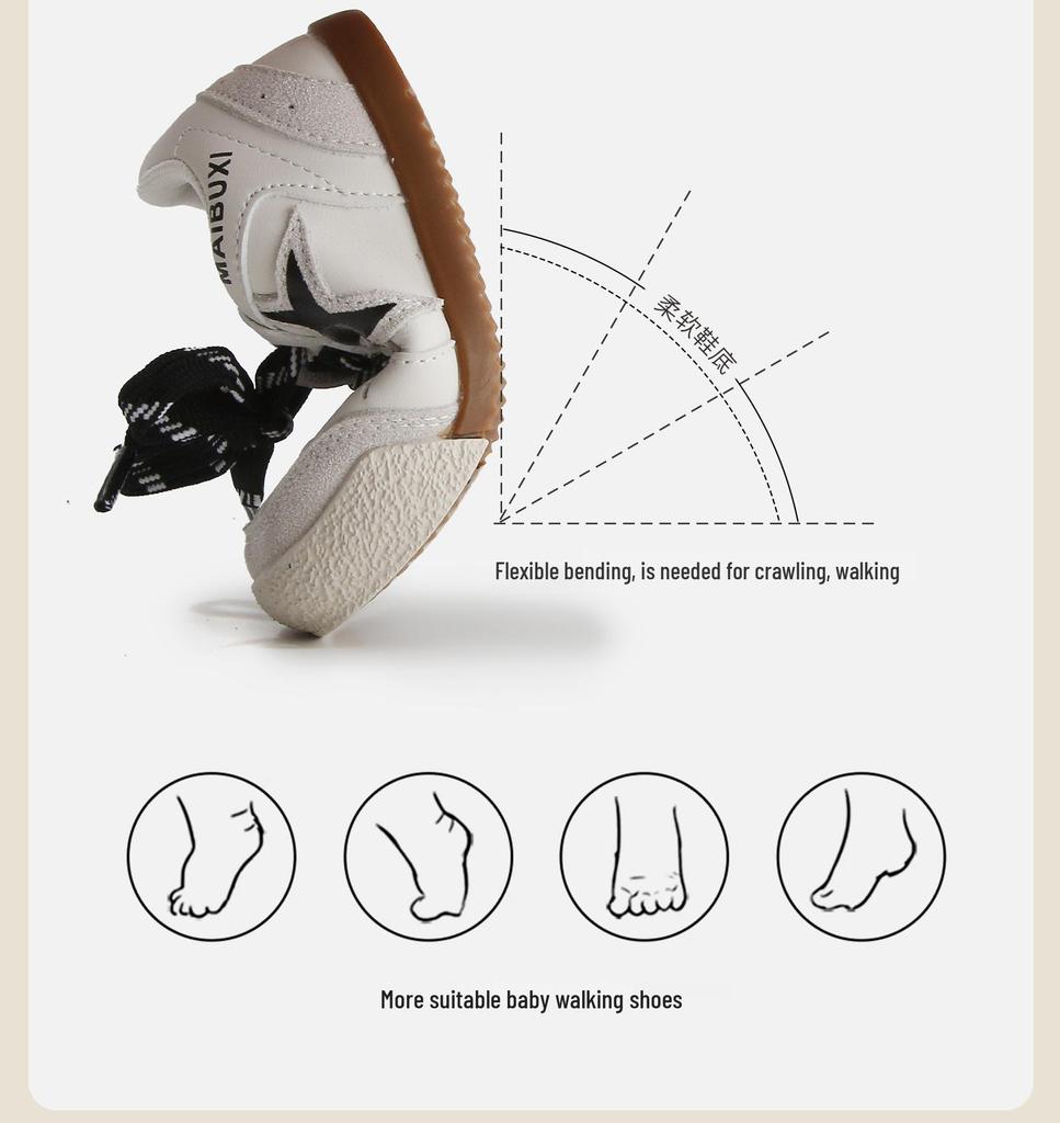 Spring 2026 Baby's First Walker Soft Sole Shoes - Non-Slip Casual Skate Shoes for Boys & Girls