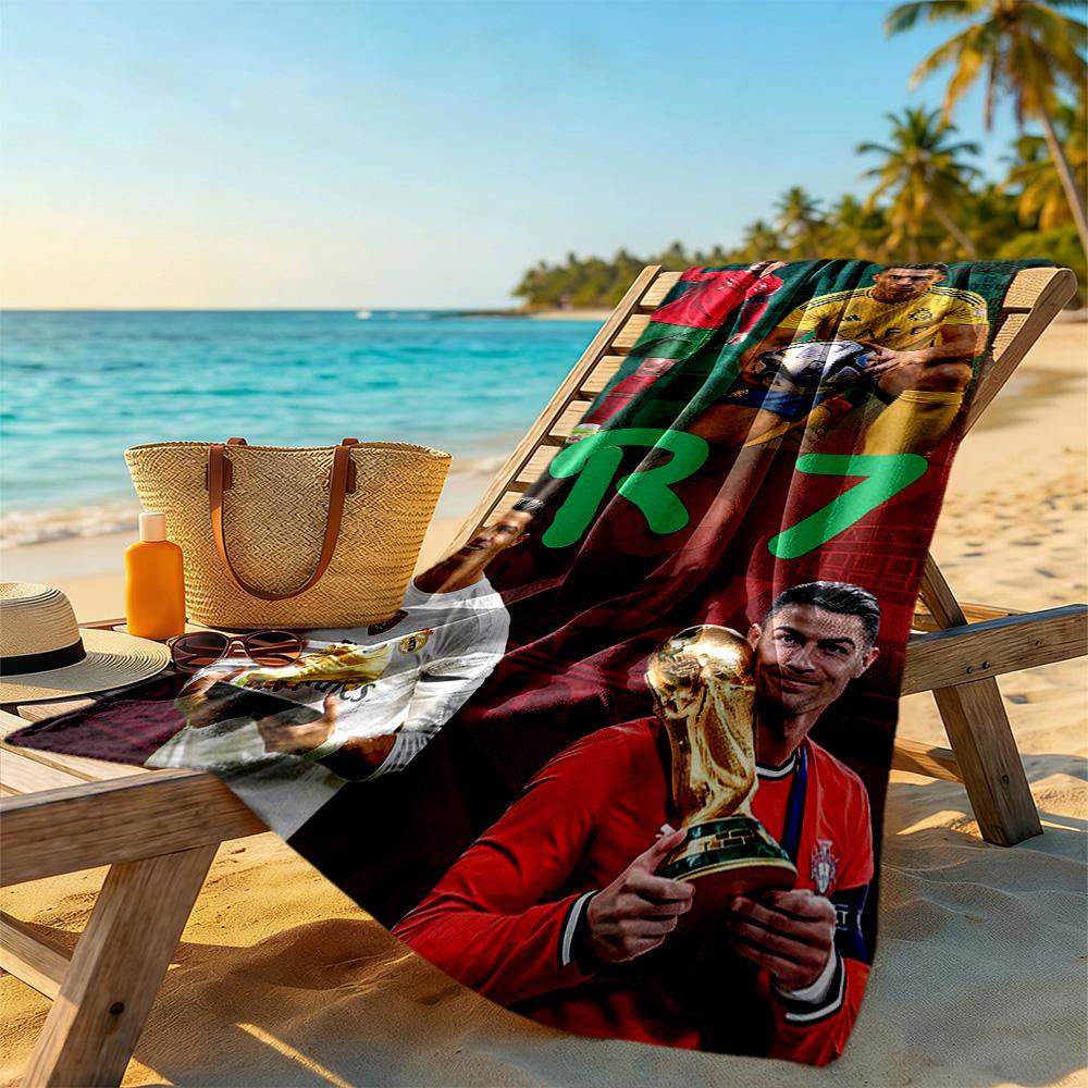 Cristiano Ronaldo Beach Towel Quick-Dry Soft Microfiber Comfortable Lightweight Portable for Swimming,Beach,Camping, Travel, Beach Accessories,Gym