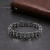 Unisex Bracelet Motorcycle Chain Design Stainless Steel Punk Hip-Hop Style Luster Smooth Wrist Bangle for Various Occasions