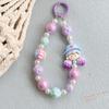 Bracelet 3D Girl  Laser Beads  Phone Chain Curly Hair Girl Candy Bead Phone Straps  Keychain