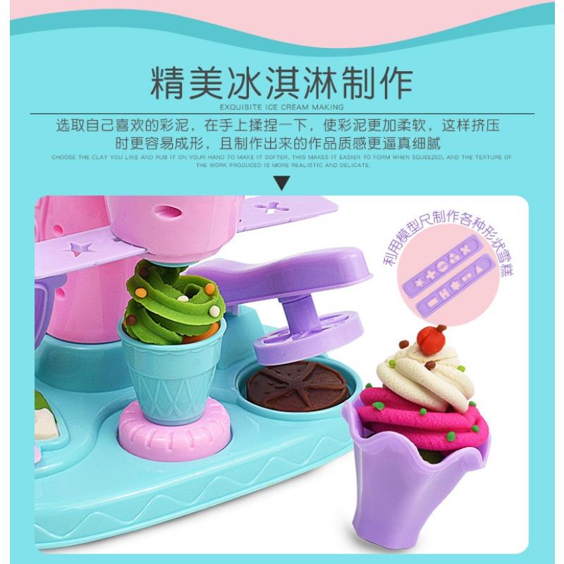 Diy Ice Cream Clay Machine Set Pretend Play Kids Toy
