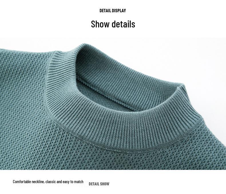 Men's High-End Knitwear Sweater - Autumn/Winter New Style, Round Neck, Long Sleeve, Fashionable Casual Base Layer for Middle-Aged and Young