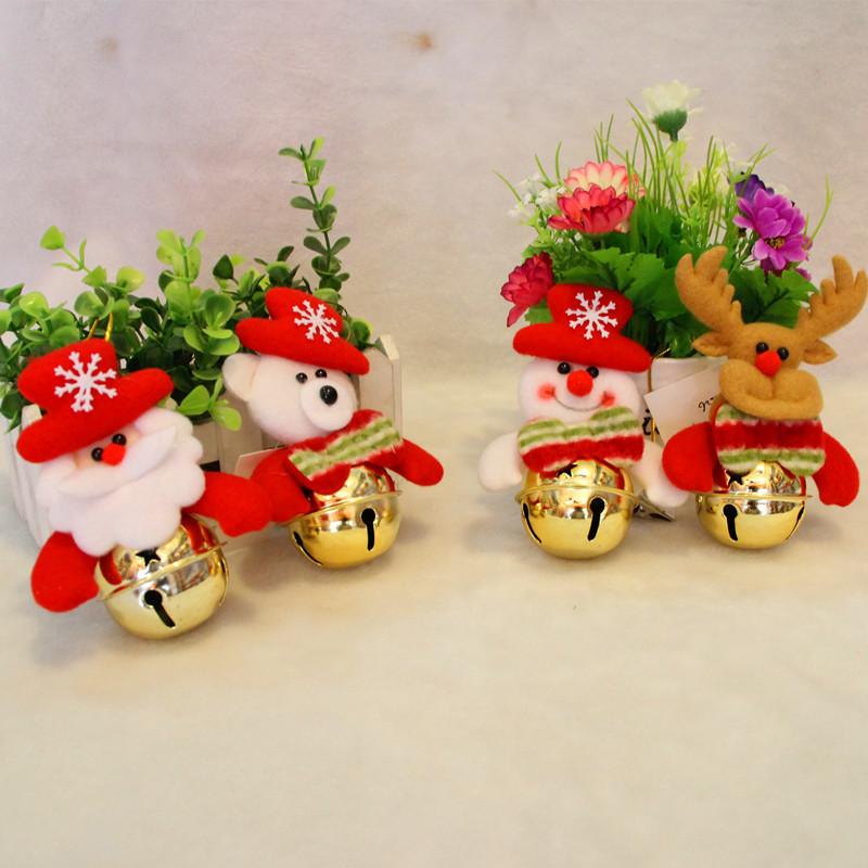 Pendant Christmas Tree Decorations Santa Claus Snowman Elk Bear Bell Ornaments