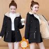 Women Winter Loose Hooded Fleece Lined Parkas Thicken Warm Casual Mid-length Coat Ladies Windbreaker Snow Jacket Outwear