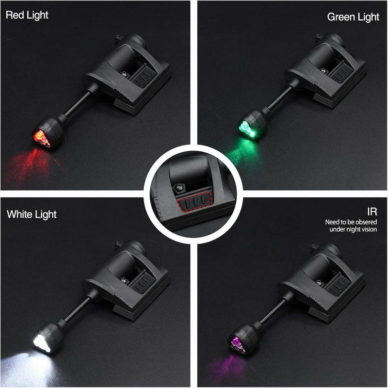 1 Stück Taktische Helmleuchte MPLS CHARGE 3 Modi Grün Rot IR Laser Helmleuchte Energiesparend Jagd Airsoft Helm Taschenlampe