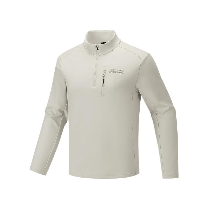 Skechers Classic Solid Color Breathable Fleece Long Sleeve T-Shirt Men tops P126M048-01KW M