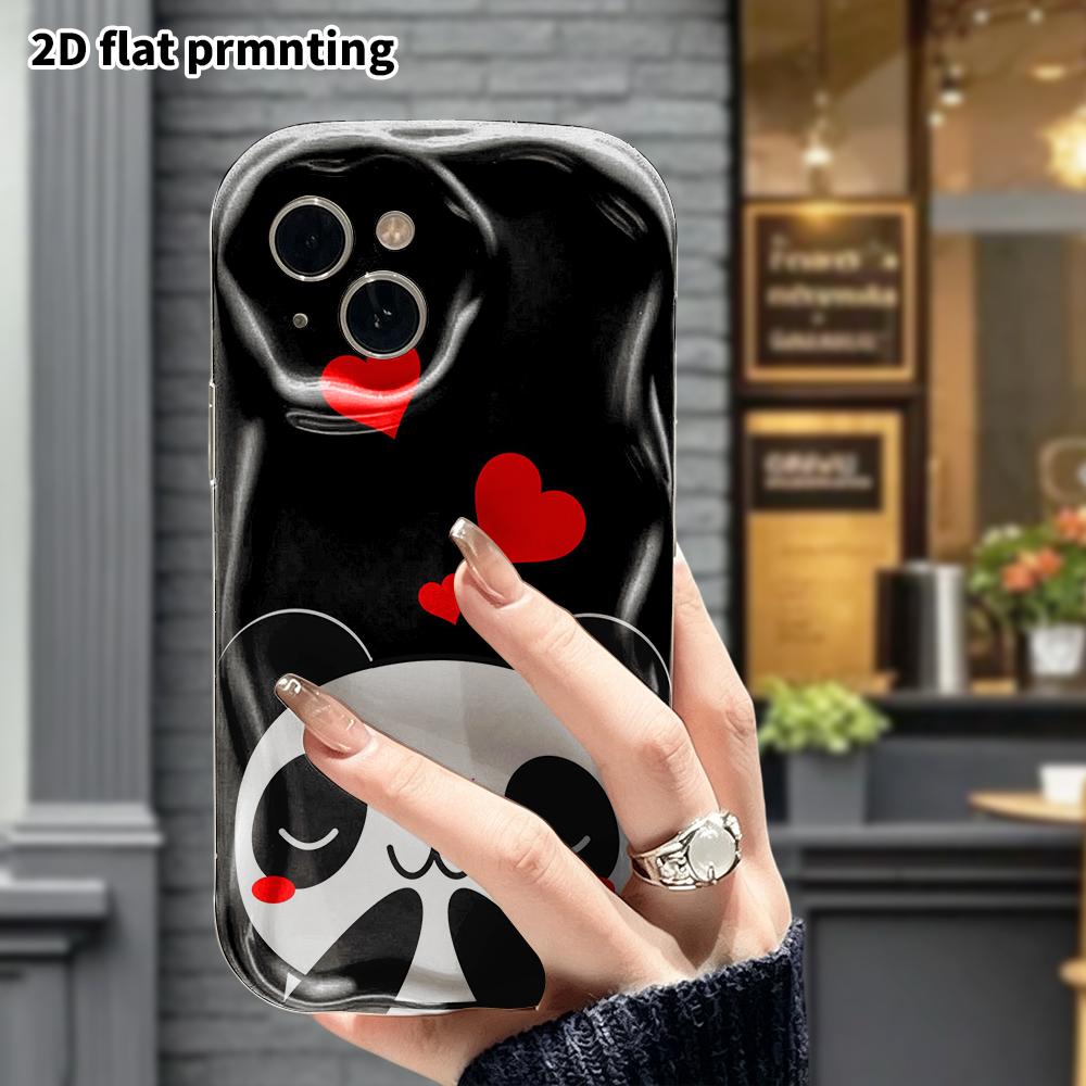 Phone Case: 2D Flat, Suitable for iPhone 18 17 16 15 14 13 12Pro Protective Case, Cartoon Panda, Perfect Christmas and Halloween Holiday Gift