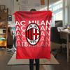 1pc AC Milan Print Flannel Blanket, High quality Comfortable for All Seasons, Home Decor, Warmth and Comfort, Perfect for Christmas Gifts05
