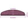 Step Mats 15 Pcs. 65 X 21 X 4 Cm Dark Violet Semi Round Large