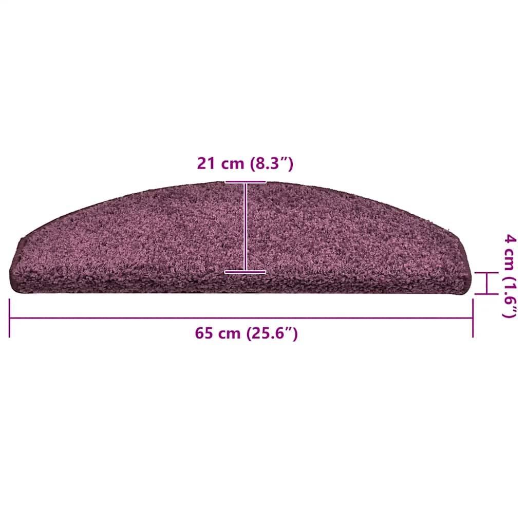 Step Mats 15 Pcs. 65 X 21 X 4 Cm Dark Violet Semi Round Large