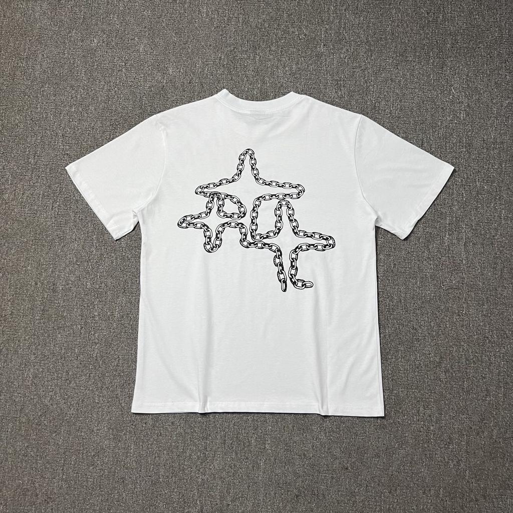 Cross-border Foreign Trade European and American High Street Drama Tide Brand Simple Letter LOGO Printing Men's and Women's Casual Loose T-shirt