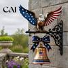 Independence Day Home Ornament Spirit of Liberty Eagle Bell, 250th Anniversary Wall Mounted Bell Patriotic Metal for Front Door Garden Porch