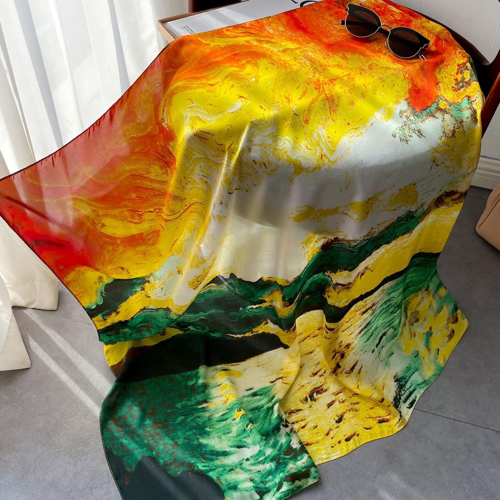 Eșarfe de mătase de înaltă calitate, de lux, bentiță, eșarfe pentru gât, pentru femei, eșarfă de mătase cu lanț, șal decorativ pentru femei