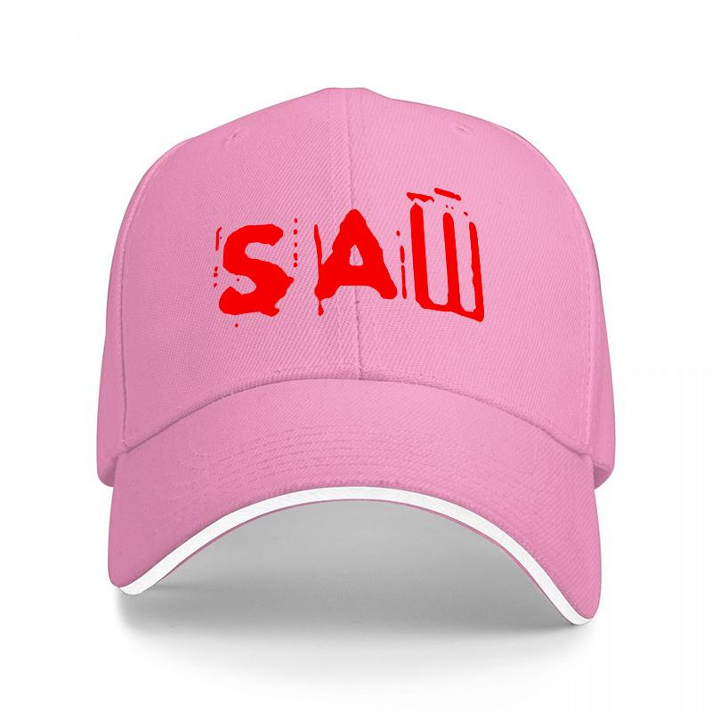 SAW Movie Logo Black Baseball Cap with Red Horror Design for Fans of the Classic Thriller Film Series