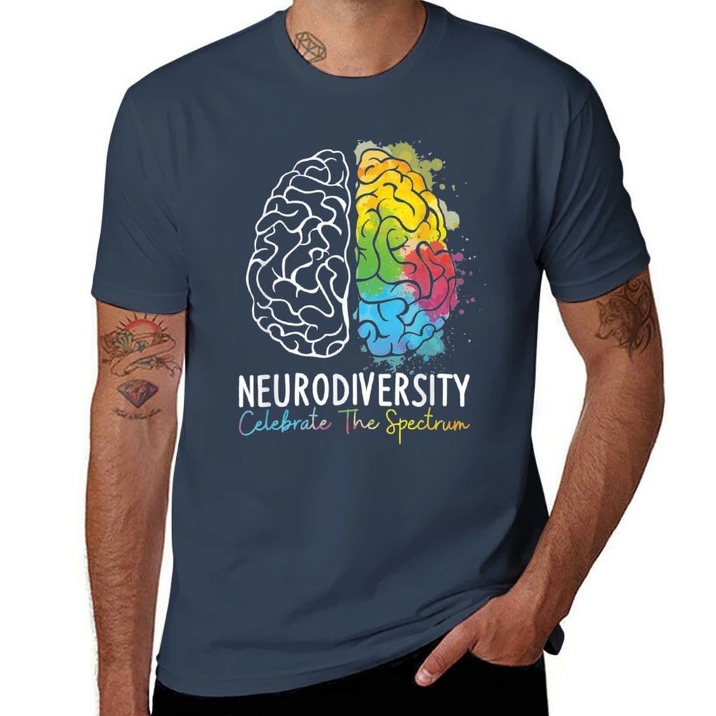 Celebrate Neurodiversity Neurodiversity Celebrate The Spectrum Rainbow Wounisex Unisex Girl Tshirt Summer Casual Loose Tshirt