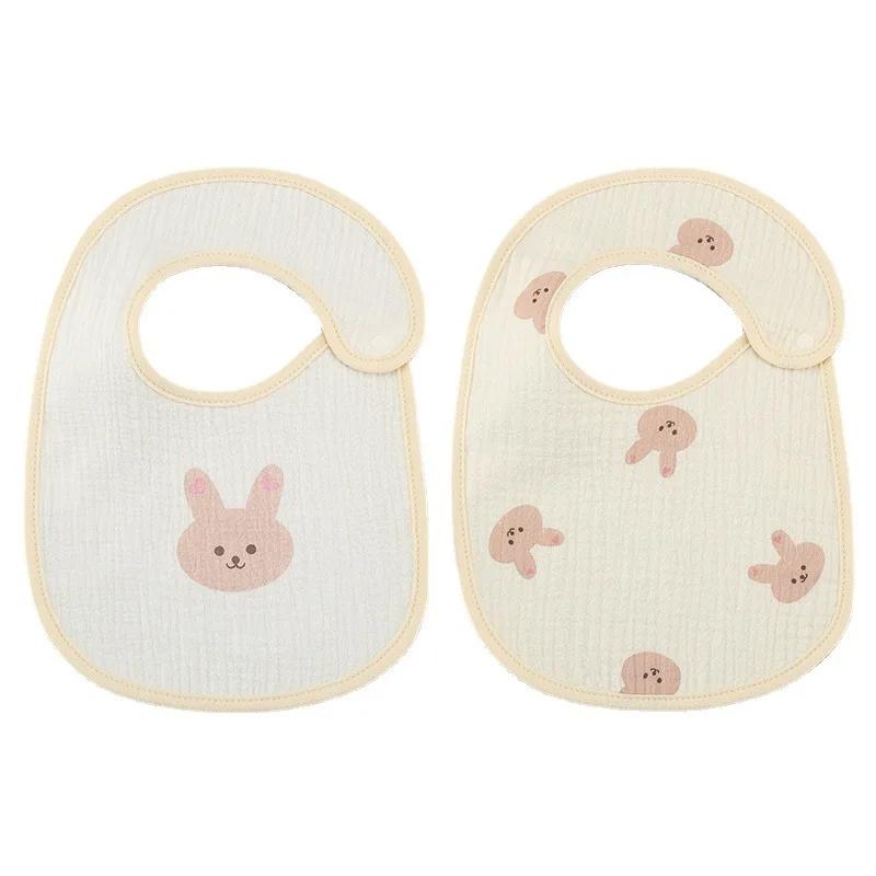 2pcs/set Cotton Baby Bibs Newborn Muslin Burp Cloths Infant Feeding Bib for Kids Boys Girls Soft Saliva Towel Baby Accessories