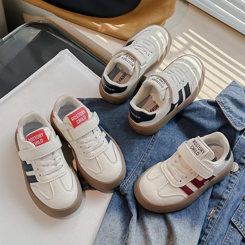 Children's Moral Training Shoes Korea 25 Spring and Autumn New Boys and Girls Board Shoes Baby Kindergarten Soft Sole Breathable Non-slip Sports