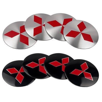 56MM 4Pcs Car Wheel Center Hub Cap Badge Sticker Cover Accessories For Mitsubishi 9 Ralliart X EX ASX L200 Colt Outlander Pajero