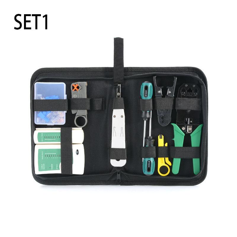 

11 in 1 Computer Network Repair Tool Kit LAN Cable Tester Wire Cutter Screwdriver Pliers Crimping Maintenance Tool Set