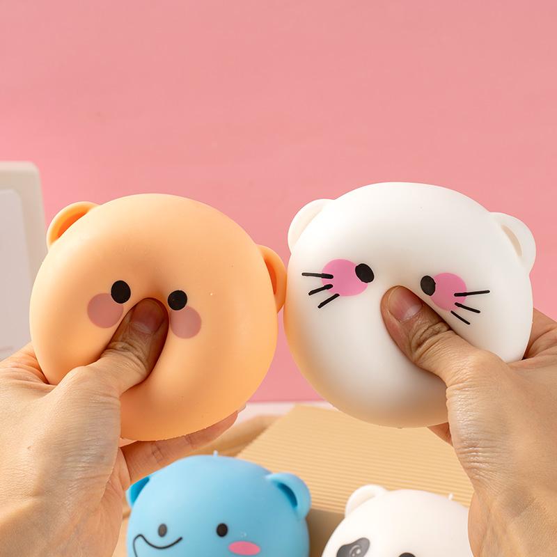 Cute Squishy Anti Stress Vent Ball Cartoon Animal Flour Balls Squeeze Toys Soft Stress-Relief Fidget Toys Kids Birthday Gift