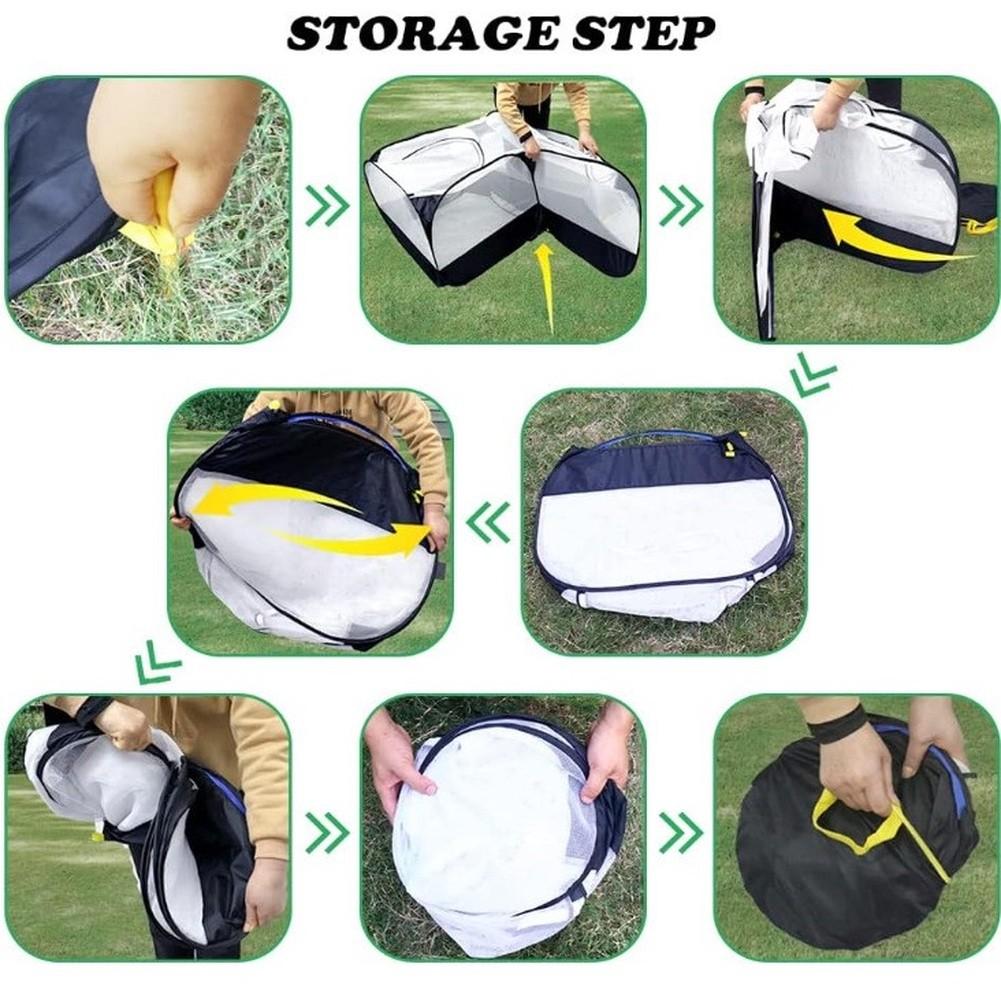 Portable Small Animal Playpen with Mesh Detachable Floor and Compact Fold for Use in Home Yard Travel or Picnics