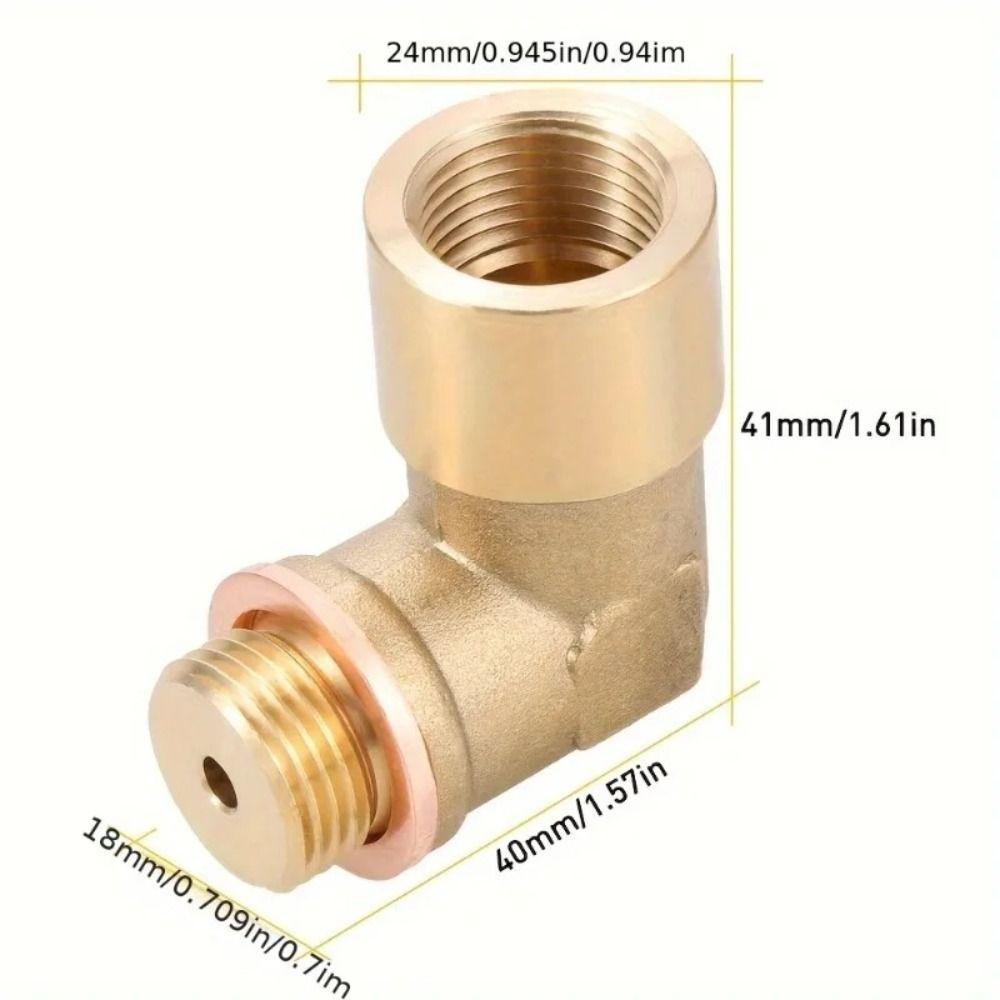 Brass Material Universal Connector M18 X 1.5 90 Degree Sensor Adapter  Engine Maintenance