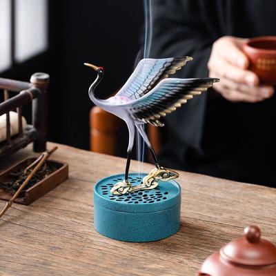 Neuer chinesischer Stil Zen Zenit Kran auf Wolke Schreibtisch Räuchergefäß für Heimdekoration Sandelholz Agarholz Aromatherapie Geschenk