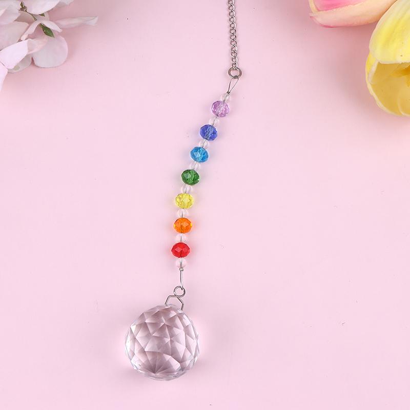 Colorful Crystal Sun Catcher Rainbow Maker Prism With Hanging Chain For Thanksgiving Home Decoration