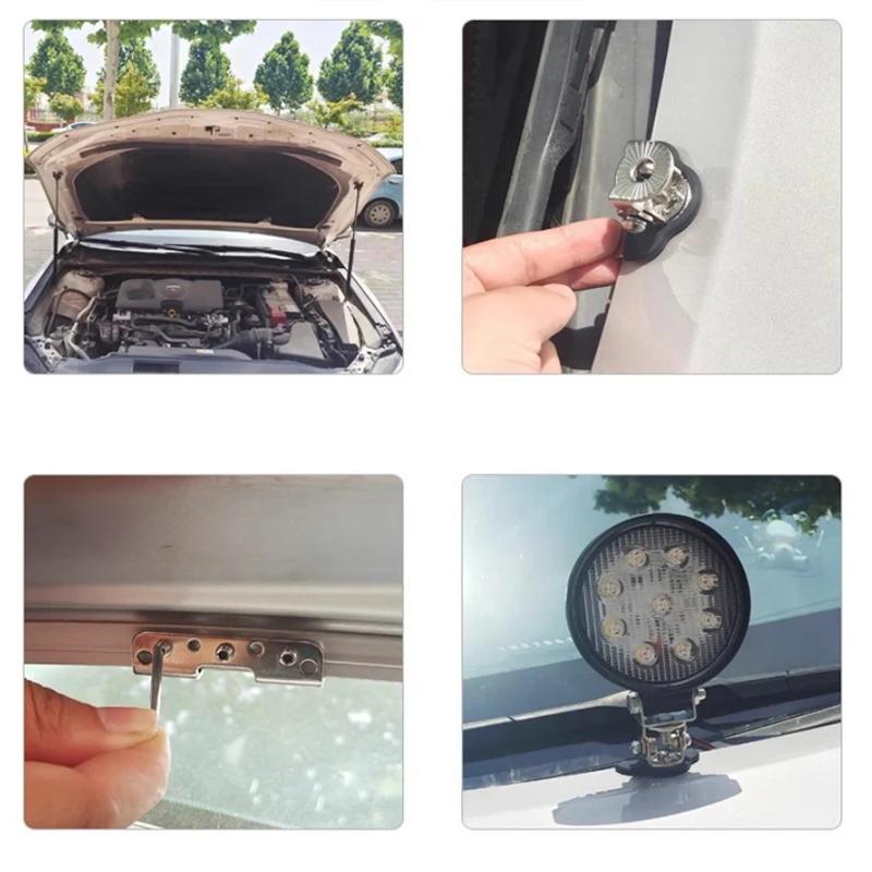 Car Mount Work Light Spotlight Bracket Clamp Pillar Universal Auto Accessories Rotatable Hood Offroad Led Work Light Bar Holder