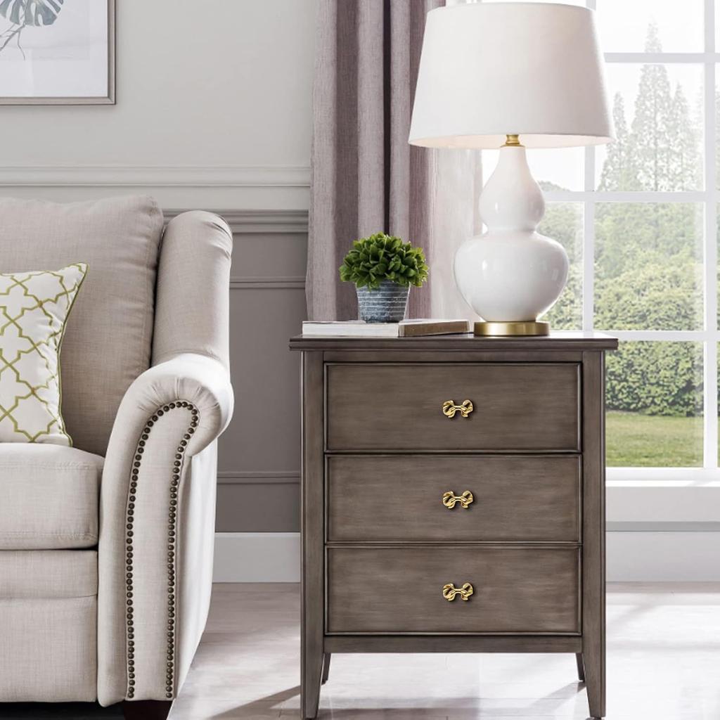 Thick Brass Bow Shape Cabinets Knobs for Cabinet Drawer Cupboard Pulls Handle Perfect Decor Furniture Accessories 2 Pieces Gold