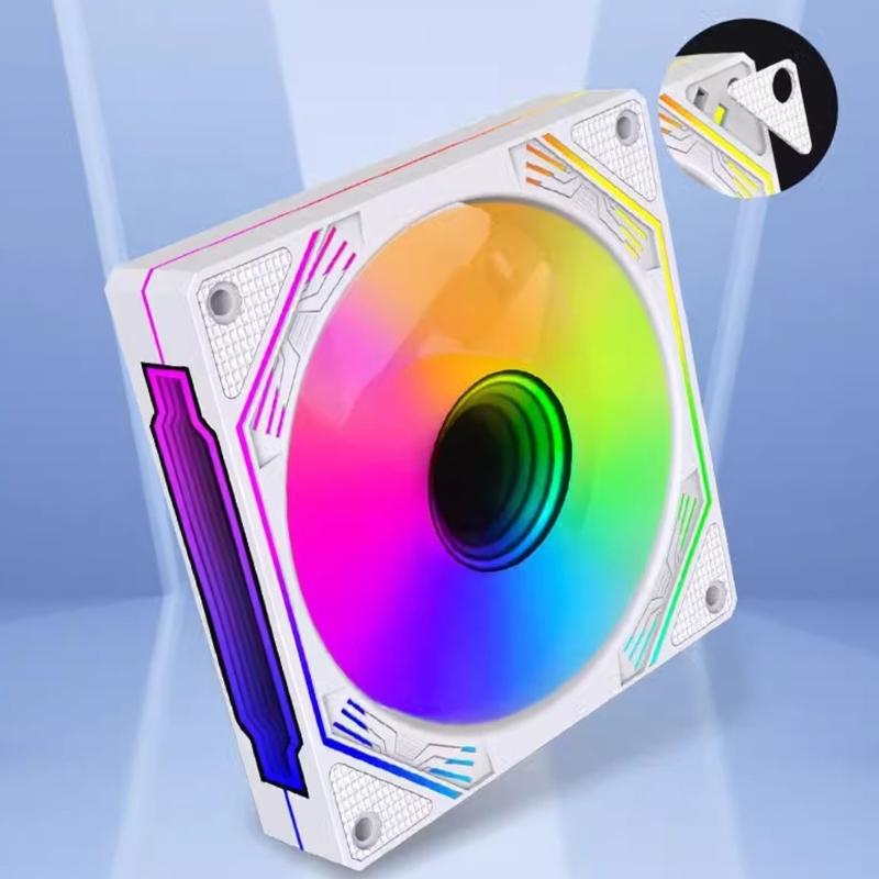 Advanced Cooling 120mm PWM PC Fan with ARGB Lighting, Infinitys Mirror for Desktops and Workstations