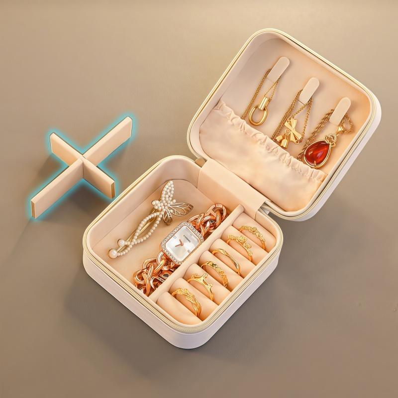 Double Layered Jewelry Storage Box. Earrings, Earrings, Rings, Jewelry Boxes, Portable Jewelry Boxes. Travel Packing