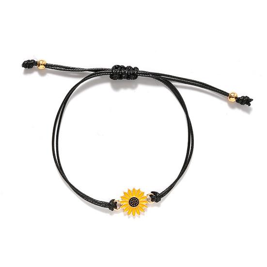 2 Stück Damen Mädchen Sonnenblume verstellbare Armbänder Freundschaft Schmuck Dekoration