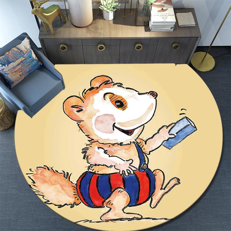 Bobo Siebenschläfer Round Area Rug,Carpet Rug for Living Room Bedroom Sofa Playroom Decor,Non-slip Floor Mat