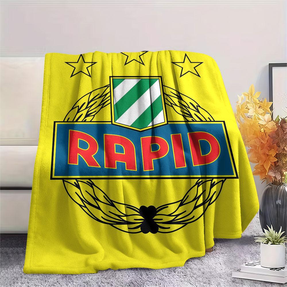 Coperta in Flanella Logo Rapid Wien, Alta Qualità, Confortevole per Tutte le Stagioni, Decorazione per la Casa, Calore e Comfort