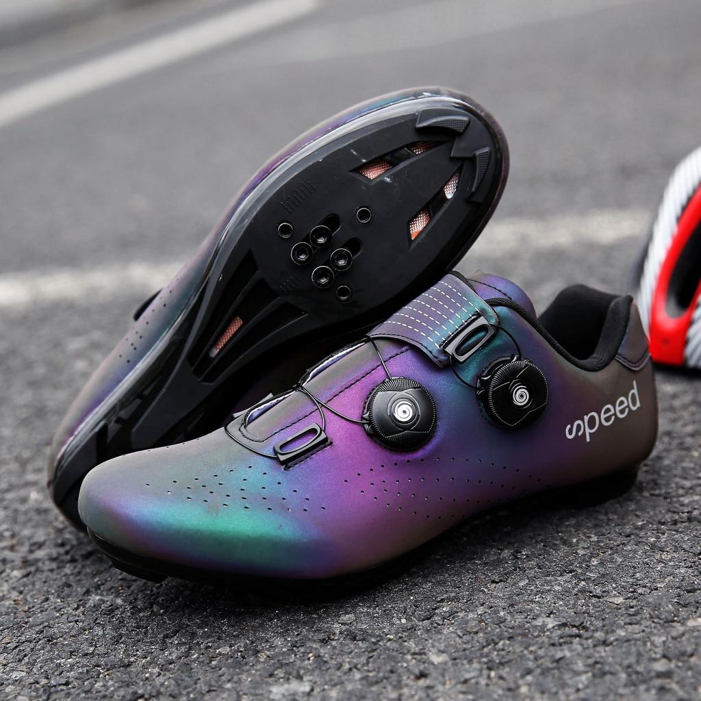 Autumn new cycling shoes with locks, lock shoes, men's and women's road bicycles, power shoes, mountain cycling, colorful