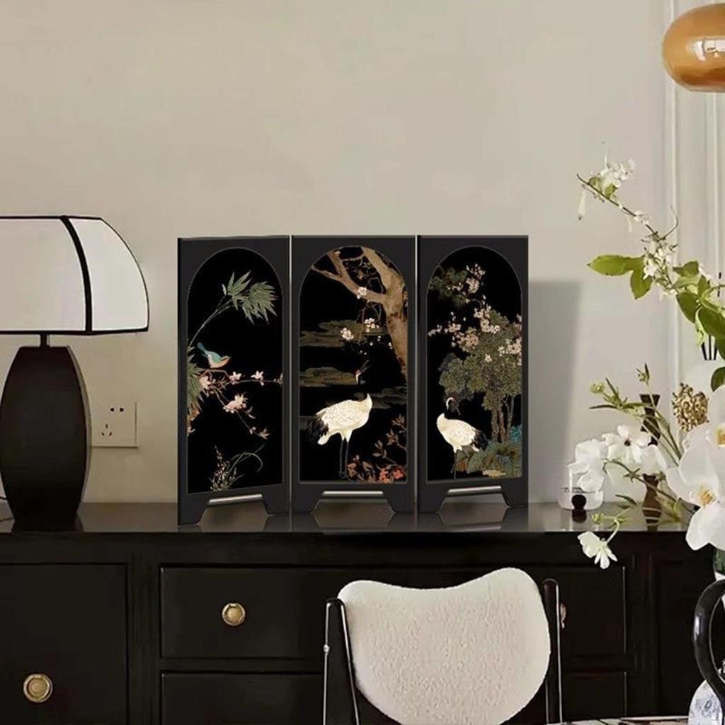 3-teiliger Raumteiler Mini-Faltparavent für Zuhause