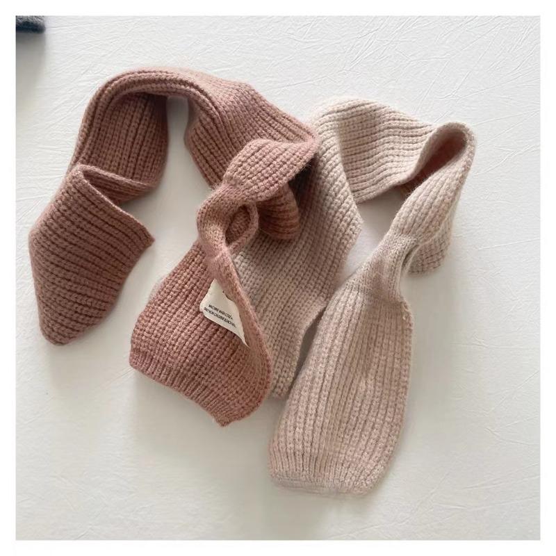 Eșarfă moale tricotată pentru copii, iarnă caldă pentru sugari, copil mic, șal pentru gât, modă pentru copii, fată, băiat, eșarfe pentru bebeluși, batic de culoare uni
