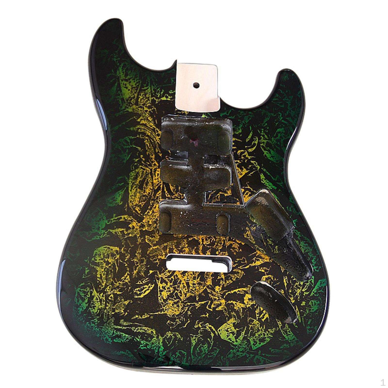 Crackle Finish Guitar Body PreCut Black Electric Contoured Musical Instrument Part