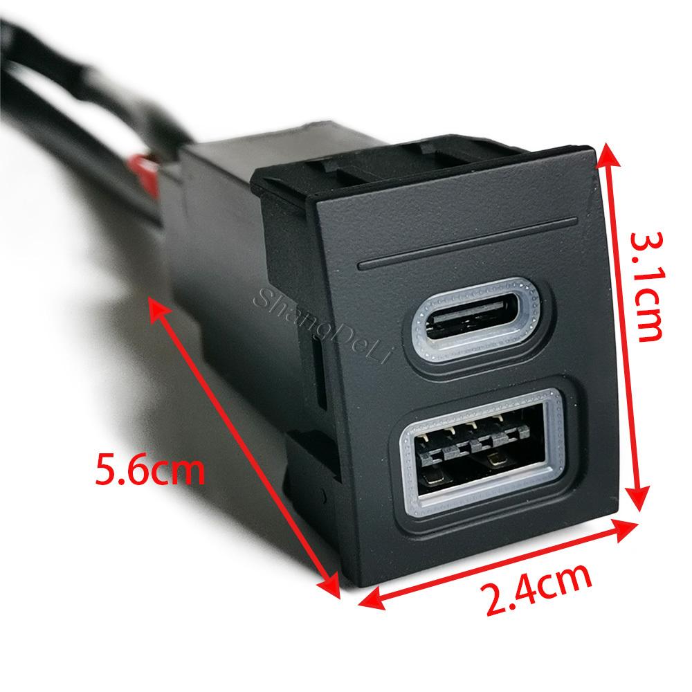 12V/24V Car Dual QC3.0 USB Type-c PD Charger Interface Adapter Charging Socket Fit For POLO 2002 - 2009 Accessories
