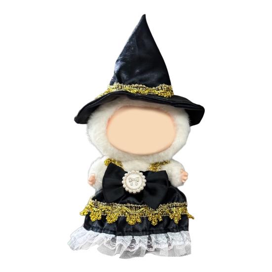 Mini Plush Doll Clothes Sweater Hat Dress Soft Doll Outfits Easy Wear Christmas Halloween Clothing for 17cm Dolls