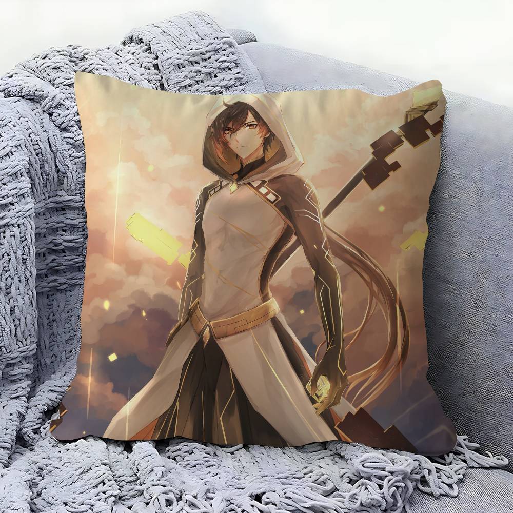 Zhongli Tecknad Kuddfodral Bil Prydnadskuddfodral För Soffa Bil Julklapp 40x40cm 45x45cm