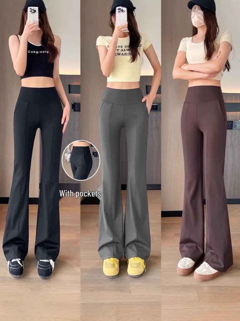 2026 Spring/Summer High-Waisted Tummy-Control Micro-Flare Yoga Pants: Butt-Lifting, Breathable, Casual Wear.