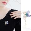 Korean Style Women Crystal Brooches Angel Wings Brooch Dancing Girl Lapel Pins Coat Corsage